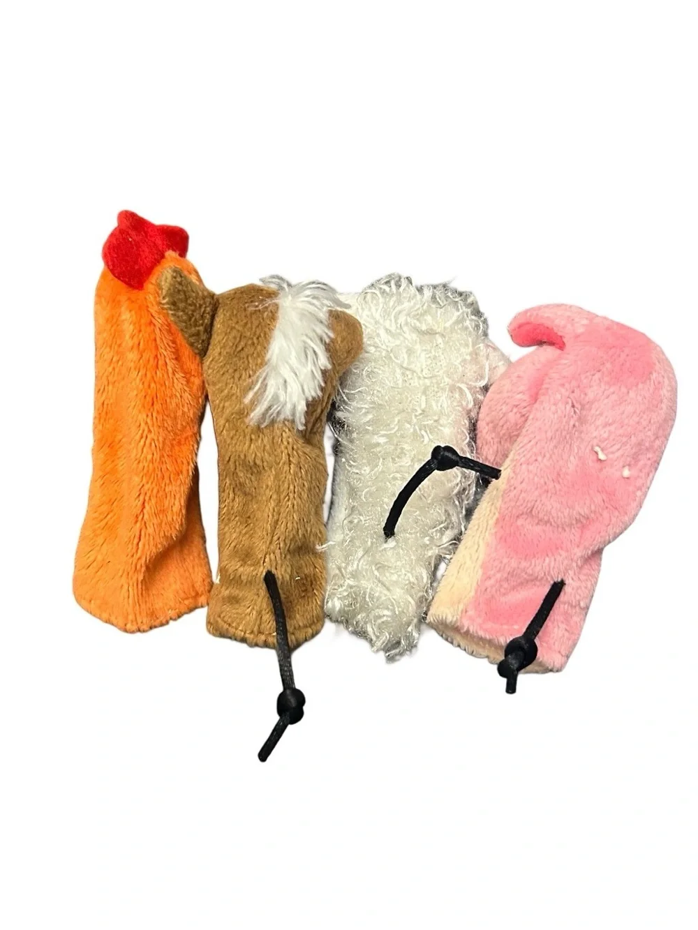 Plush Farm Animal Finger Puppets Set Storytelling Prop Chicken Pig Horse Sheep